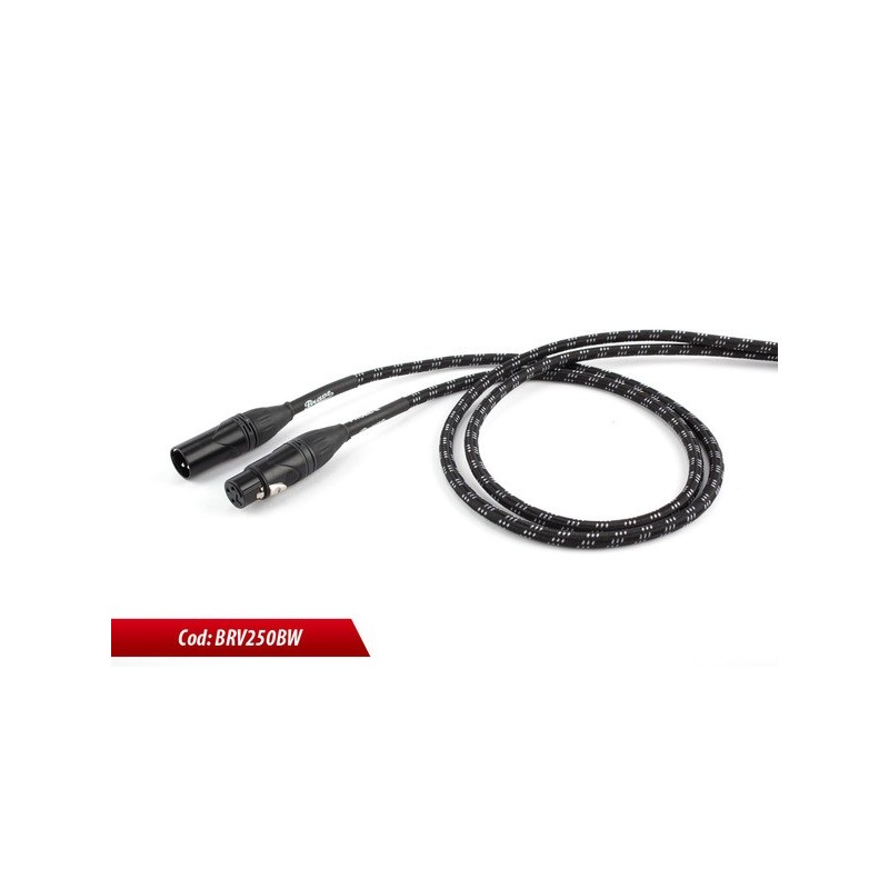 PROEL STAGE BRV250LU6BW Brave Series kabel mikrofonowy XLRm-XLRf 3pin 6m